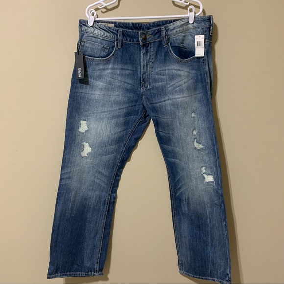 Buffalo David Bitton Six low rise slim straight leg blue jeans NWT 38X30